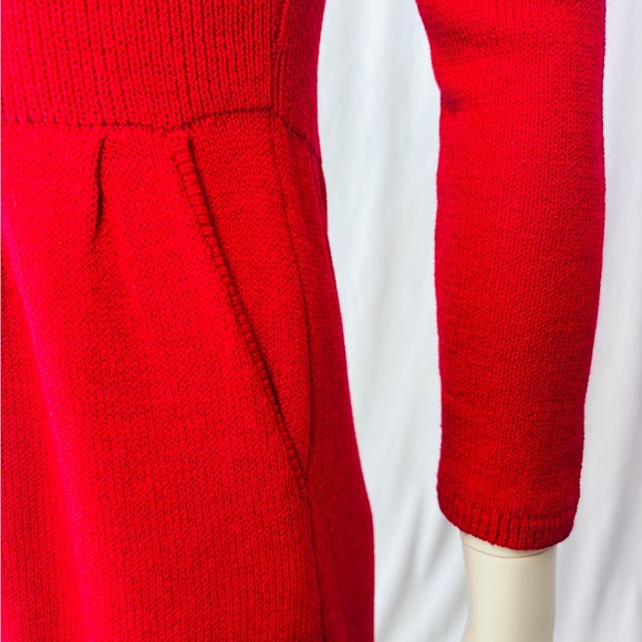 70s/ 80s Vintage Designers St John & Lillie Rubin Red Knit Dress‎ XS - Picture 12 of 12
